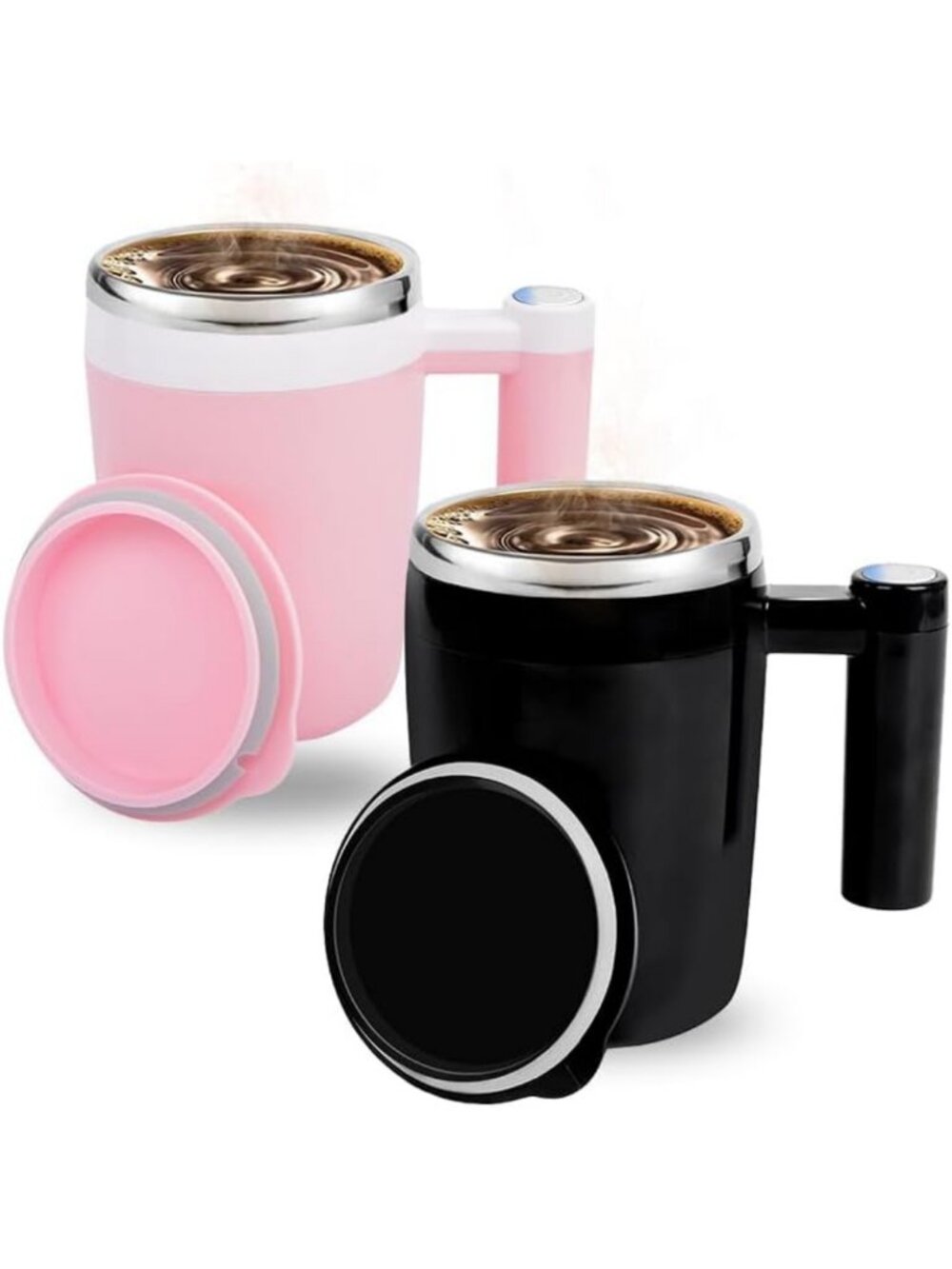 Rechargeable Self-Stirring Coffee Mugs Set of 2 - Perfect for Home & Office
